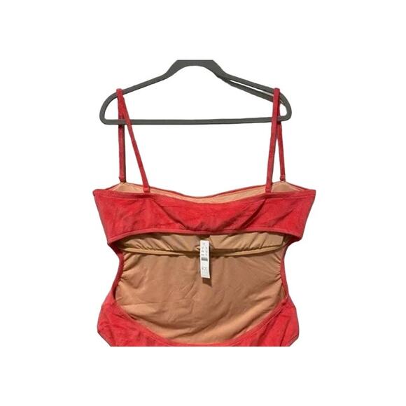 NWT J.Crew Cutout Bandeau One Piece Terry Cloth Plus Size 18 Coral Pink #2917 - Picture 10 of 12